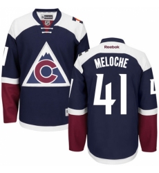 Women's Reebok Colorado Avalanche #41 Nicolas Meloche Premier Blue Third NHL Jersey
