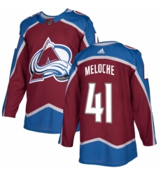 Youth Adidas Colorado Avalanche #41 Nicolas Meloche Authentic Burgundy Red Home NHL Jersey