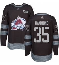Men's Adidas Colorado Avalanche #35 Andrew Hammond Authentic Black 1917-2017 100th Anniversary NHL Jersey