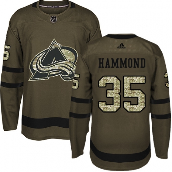 Men's Adidas Colorado Avalanche #35 Andrew Hammond Authentic Green Salute to Service NHL Jersey Men's Adidas Colorado Avalanche #35 Andrew Hammond Authentic Green Salute to Service NHL Jersey