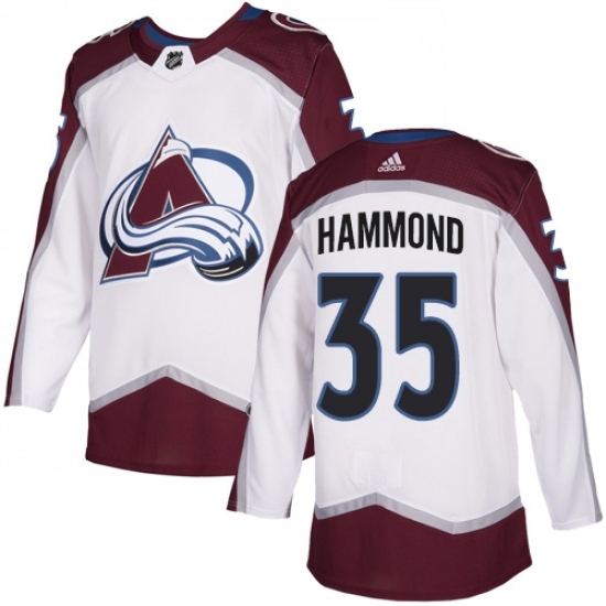 Men's Adidas Colorado Avalanche #35 Andrew Hammond Authentic White Away NHL Jersey Men's Adidas Colorado Avalanche #35 Andrew Hammond Authentic White Away NHL Jersey