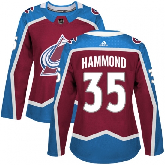 Women's Adidas Colorado Avalanche #35 Andrew Hammond Authentic Burgundy Red Home NHL Jersey Women's Adidas Colorado Avalanche #35 Andrew Hammond Authentic Burgundy Red Home NHL Jersey