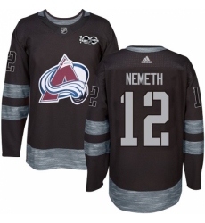 Men's Adidas Colorado Avalanche #12 Patrik Nemeth Authentic Black 1917-2017 100th Anniversary NHL Jersey
