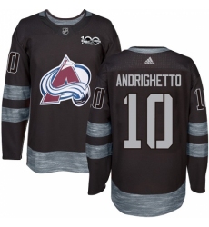 Men's Adidas Colorado Avalanche #10 Sven Andrighetto Authentic Black 1917-2017 100th Anniversary NHL Jersey