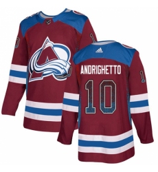 Men's Adidas Colorado Avalanche #10 Sven Andrighetto Authentic Burgundy Drift Fashion NHL Jersey