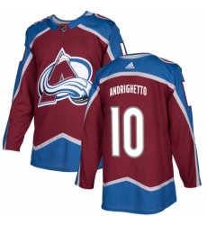 Men's Adidas Colorado Avalanche #10 Sven Andrighetto Authentic Burgundy Red Home NHL Jersey