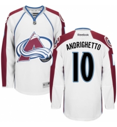 Men's Reebok Colorado Avalanche #10 Sven Andrighetto Authentic White Away NHL Jersey