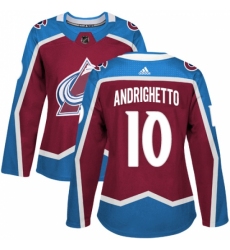Women's Adidas Colorado Avalanche #10 Sven Andrighetto Authentic Burgundy Red Home NHL Jersey