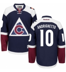 Women's Reebok Colorado Avalanche #10 Sven Andrighetto Authentic Blue Third NHL Jersey