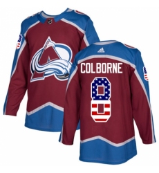 Men's Adidas Colorado Avalanche #8 Joe Colborne Authentic Burgundy Red USA Flag Fashion NHL Jersey