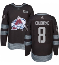 Men's Adidas Colorado Avalanche #8 Joe Colborne Premier Black 1917-2017 100th Anniversary NHL Jersey