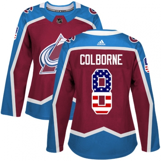 Women's Adidas Colorado Avalanche #8 Joe Colborne Authentic Burgundy Red USA Flag Fashion NHL Jersey Women's Adidas Colorado Avalanche #8 Joe Colborne Authentic Burgundy Red USA Flag Fashion NHL Jersey