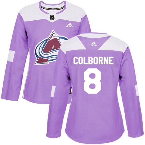 Women's Adidas Colorado Avalanche #8 Joe Colborne Authentic Purple Fights Cancer Practice NHL Jersey Women's Adidas Colorado Avalanche #8 Joe Colborne Authentic Purple Fights Cancer Practice NHL Jersey