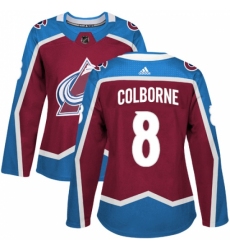 Women's Adidas Colorado Avalanche #8 Joe Colborne Premier Burgundy Red Home NHL Jersey