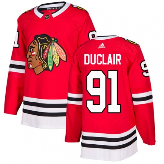 Men's Adidas Chicago Blackhawks #91 Anthony Duclair Authentic Red Home NHL Jersey Men's Adidas Chicago Blackhawks #91 Anthony Duclair Authentic Red Home NHL Jersey