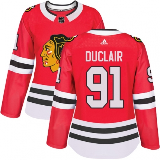 Women's Adidas Chicago Blackhawks #91 Anthony Duclair Authentic Red Home NHL Jersey Women's Adidas Chicago Blackhawks #91 Anthony Duclair Authentic Red Home NHL Jersey