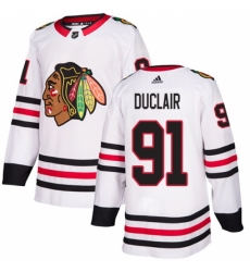 Youth Adidas Chicago Blackhawks #91 Anthony Duclair Authentic White Away NHL Jersey Youth Adidas Chicago Blackhawks #91 Anthony Duclair Authentic White Away NHL Jersey