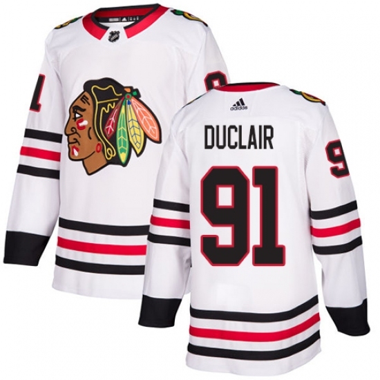 Youth Adidas Chicago Blackhawks #91 Anthony Duclair Authentic White Away NHL Jersey Youth Adidas Chicago Blackhawks #91 Anthony Duclair Authentic White Away NHL Jersey