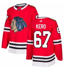 Men's Adidas Chicago Blackhawks #67 Tanner Kero Authentic Red Fashion Gold NHL Jersey