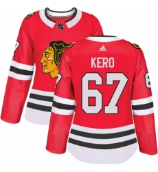 Women's Adidas Chicago Blackhawks #67 Tanner Kero Authentic Red Home NHL Jersey