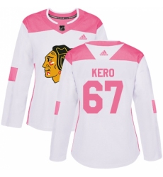 Women's Adidas Chicago Blackhawks #67 Tanner Kero Authentic White/Pink Fashion NHL Jersey