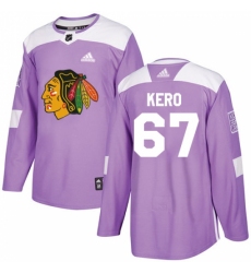Youth Adidas Chicago Blackhawks #67 Tanner Kero Authentic Purple Fights Cancer Practice NHL Jersey
