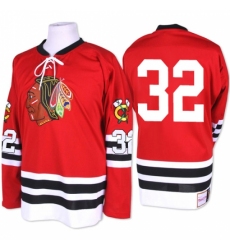 Men's Mitchell and Ness Chicago Blackhawks #32 Michal Rozsival Authentic Red 1960-61 Throwback NHL Jersey