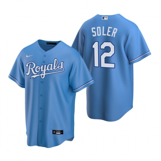 Men's Nike Kansas City Royals #12 Jorge Soler Light Blue Alternate Stitched Baseball Jersey Men's Nike Kansas City Royals #12 Jorge Soler Light Blue Alternate Stitched Baseball Jersey