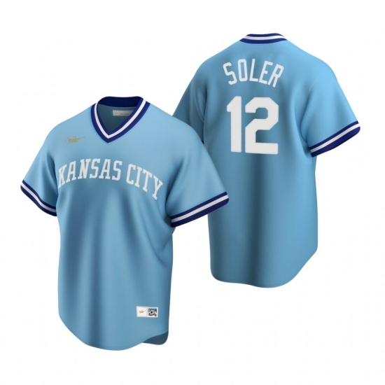 Men's Nike Kansas City Royals #12 Jorge Soler Light Blue Cooperstown Collection Road Stitched Baseball Jersey Men's Nike Kansas City Royals #12 Jorge Soler Light Blue Cooperstown Collection Road Stitched Baseball Jersey
