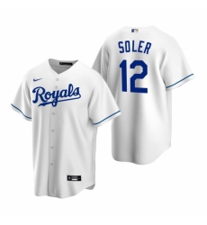 Men's Nike Kansas City Royals #12 Jorge Soler White Home Stitched Baseball Jersey Men's Nike Kansas City Royals #12 Jorge Soler White Home Stitched Baseball Jersey