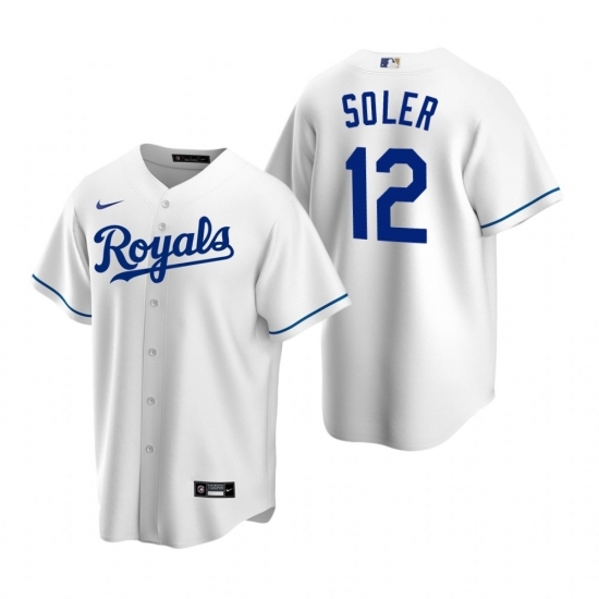 Men's Nike Kansas City Royals #12 Jorge Soler White Home Stitched Baseball Jersey Men's Nike Kansas City Royals #12 Jorge Soler White Home Stitched Baseball Jersey
