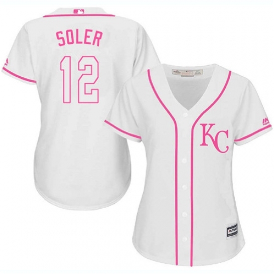 Women's Majestic Kansas City Royals #12 Jorge Soler Replica White Fashion Cool Base MLB Jersey Women's Majestic Kansas City Royals #12 Jorge Soler Replica White Fashion Cool Base MLB Jersey
