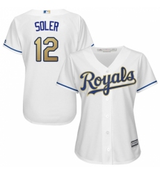 Women's Majestic Kansas City Royals #12 Jorge Soler Replica White Home Cool Base MLB Jersey Women's Majestic Kansas City Royals #12 Jorge Soler Replica White Home Cool Base MLB Jersey