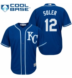 Youth Majestic Kansas City Royals #12 Jorge Soler Replica Blue Alternate 2 Cool Base MLB Jersey Youth Majestic Kansas City Royals #12 Jorge Soler Replica Blue Alternate 2 Cool Base MLB Jersey