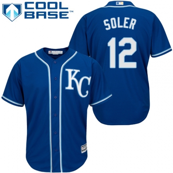 Youth Majestic Kansas City Royals #12 Jorge Soler Replica Blue Alternate 2 Cool Base MLB Jersey Youth Majestic Kansas City Royals #12 Jorge Soler Replica Blue Alternate 2 Cool Base MLB Jersey
