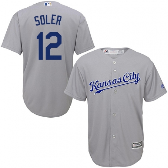 Youth Majestic Kansas City Royals #12 Jorge Soler Replica Grey Road Cool Base MLB Jersey Youth Majestic Kansas City Royals #12 Jorge Soler Replica Grey Road Cool Base MLB Jersey