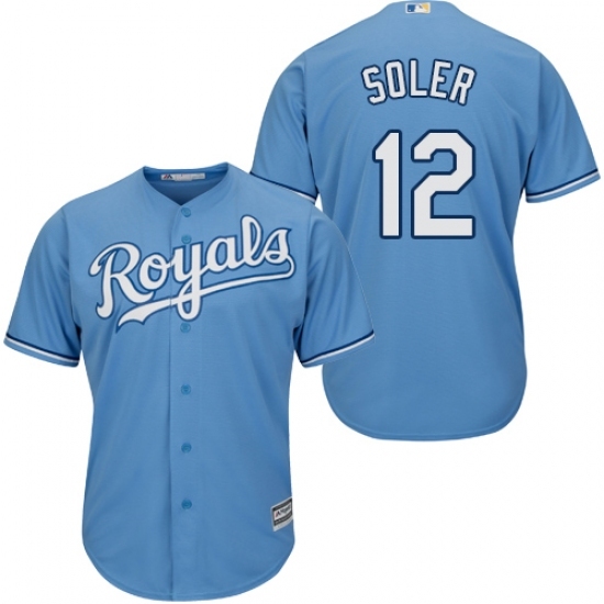 Youth Majestic Kansas City Royals #12 Jorge Soler Replica Light Blue Alternate 1 Cool Base MLB Jersey Youth Majestic Kansas City Royals #12 Jorge Soler Replica Light Blue Alternate 1 Cool Base MLB Jersey