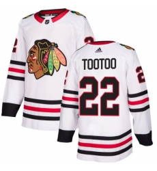 Men's Adidas Chicago Blackhawks #22 Jordin Tootoo Authentic White Away NHL Jersey
