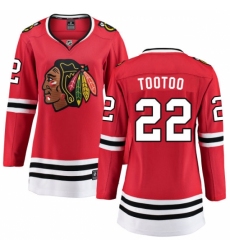 Women's Chicago Blackhawks #22 Jordin Tootoo Fanatics Branded Red Home Breakaway NHL Jersey