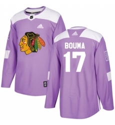 Youth Adidas Chicago Blackhawks #17 Lance Bouma Authentic Purple Fights Cancer Practice NHL Jersey