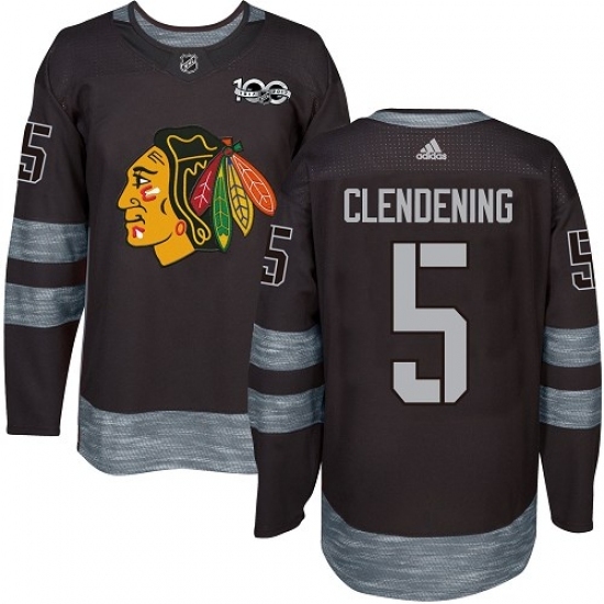 Men's Adidas Chicago Blackhawks #5 Adam Clendening Authentic Black 1917-2017 100th Anniversary NHL Jersey Men's Adidas Chicago Blackhawks #5 Adam Clendening Authentic Black 1917-2017 100th Anniversary NHL Jersey