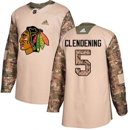 Men's Adidas Chicago Blackhawks #5 Adam Clendening Authentic Camo Veterans Day Practice NHL Jersey Men's Adidas Chicago Blackhawks #5 Adam Clendening Authentic Camo Veterans Day Practice NHL Jersey