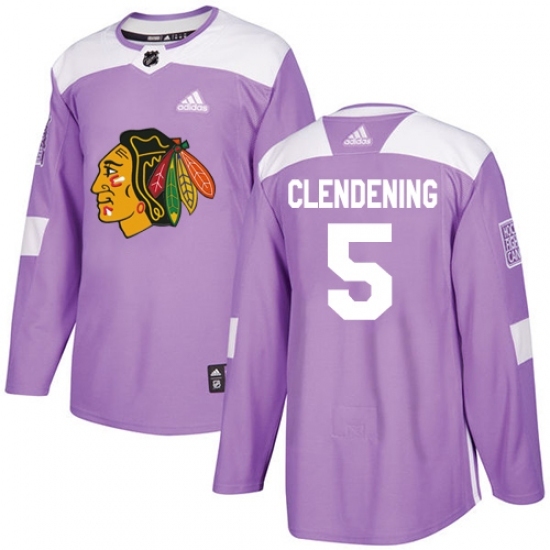 Men's Adidas Chicago Blackhawks #5 Adam Clendening Authentic Purple Fights Cancer Practice NHL Jersey Men's Adidas Chicago Blackhawks #5 Adam Clendening Authentic Purple Fights Cancer Practice NHL Jersey