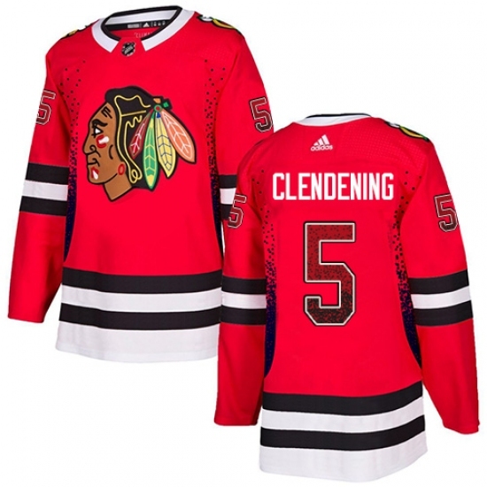 Men's Adidas Chicago Blackhawks #5 Adam Clendening Authentic Red Drift Fashion NHL Jersey Men's Adidas Chicago Blackhawks #5 Adam Clendening Authentic Red Drift Fashion NHL Jersey