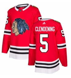 Men's Adidas Chicago Blackhawks #5 Adam Clendening Authentic Red Fashion Gold NHL Jersey Men's Adidas Chicago Blackhawks #5 Adam Clendening Authentic Red Fashion Gold NHL Jersey
