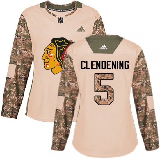 Women's Adidas Chicago Blackhawks #5 Adam Clendening Authentic Camo Veterans Day Practice NHL Jersey Women's Adidas Chicago Blackhawks #5 Adam Clendening Authentic Camo Veterans Day Practice NHL Jersey