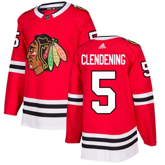 Youth Adidas Chicago Blackhawks #5 Adam Clendening Authentic Red Home NHL Jersey Youth Adidas Chicago Blackhawks #5 Adam Clendening Authentic Red Home NHL Jersey