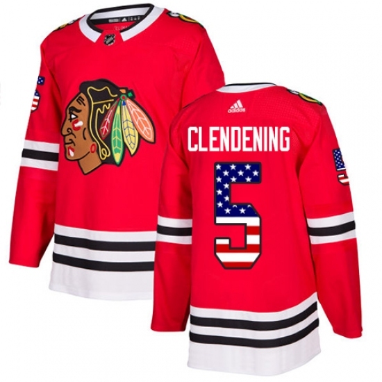 Youth Adidas Chicago Blackhawks #5 Adam Clendening Authentic Red USA Flag Fashion NHL Jersey Youth Adidas Chicago Blackhawks #5 Adam Clendening Authentic Red USA Flag Fashion NHL Jersey