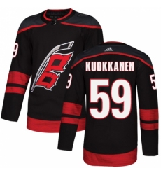 Men's Adidas Carolina Hurricanes #59 Janne Kuokkanen Premier Black Alternate NHL Jersey
