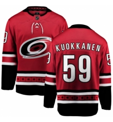 Men's Carolina Hurricanes #59 Janne Kuokkanen Fanatics Branded Red Home Breakaway NHL Jersey
